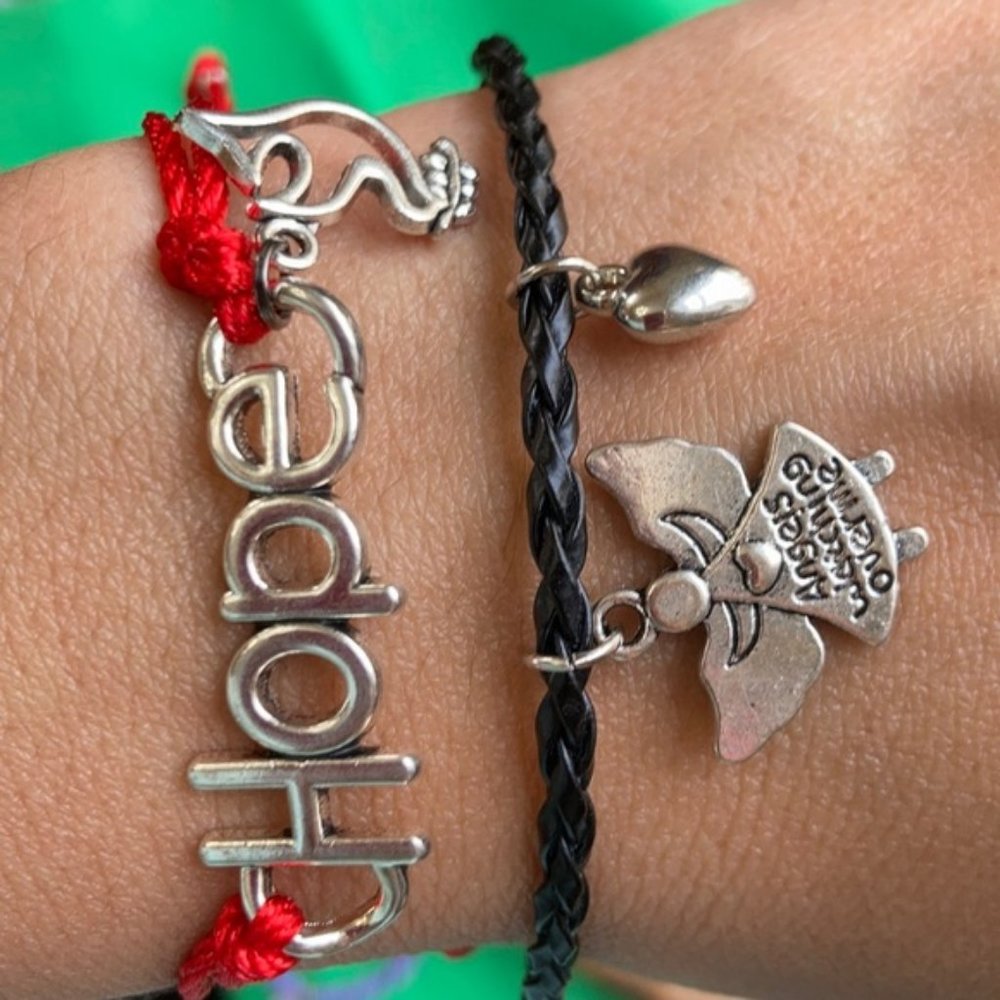 Hope Angels watching over me bracelet set
